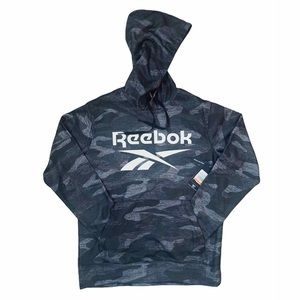 Reebok Men’s Basic Training Camo Pullover Hoodie BLK NWT